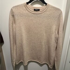 NWT Aqua 100% Cashmere Rolled Edge Sweater in Oatmeal